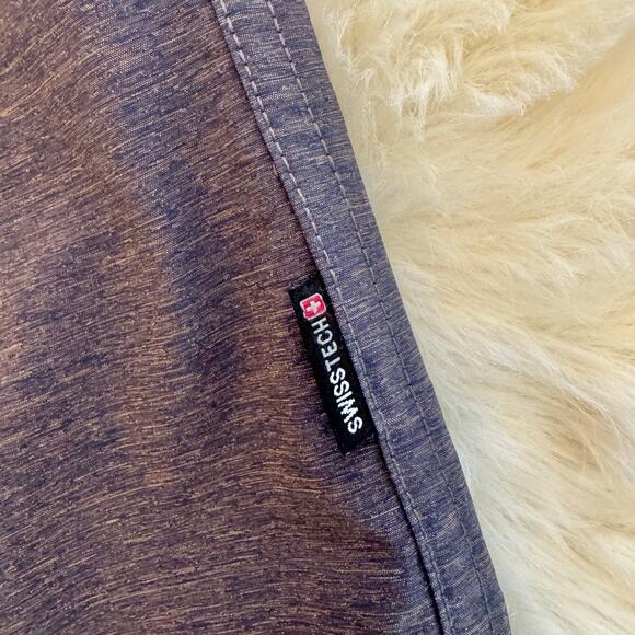 SWISSTECH Charcoal Performance Long Sleeve Button Up Shirt Large Stretch NWOT - Picture 4 of 12